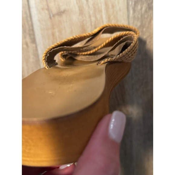 Mila Paoli Criss Cross Slide Beige Sandals Italy - Picture 6 of 11